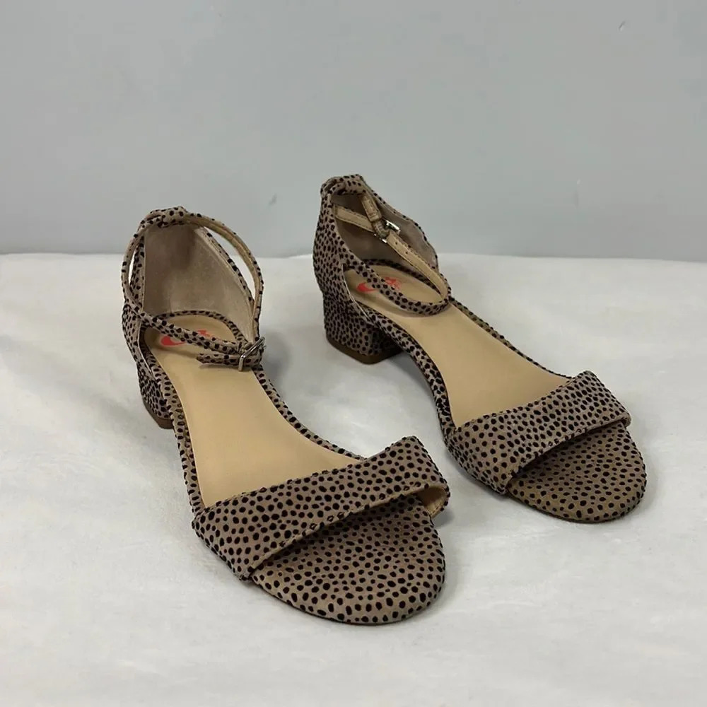 GB Gianni Bini Girls | Heeled Ankle Strap Sandal Open Toe Cheetah Print size 3